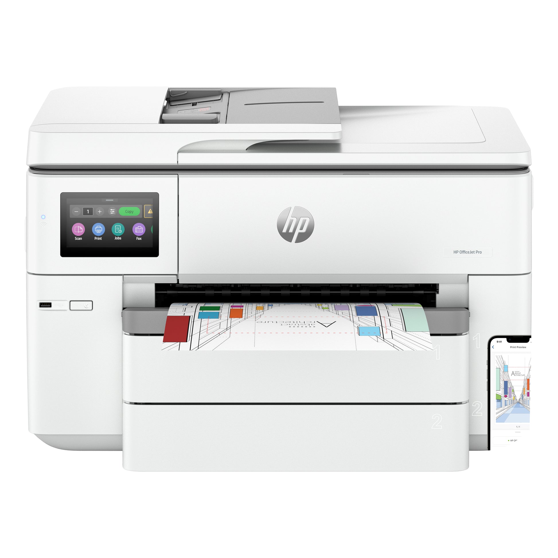 HP OfficeJet Pro 9730e – Grossformat Tintenstrahl-MFP 17" – USB/LAN/WLAN – Duplex, Duplex-ADF, 35 Blatt ADF