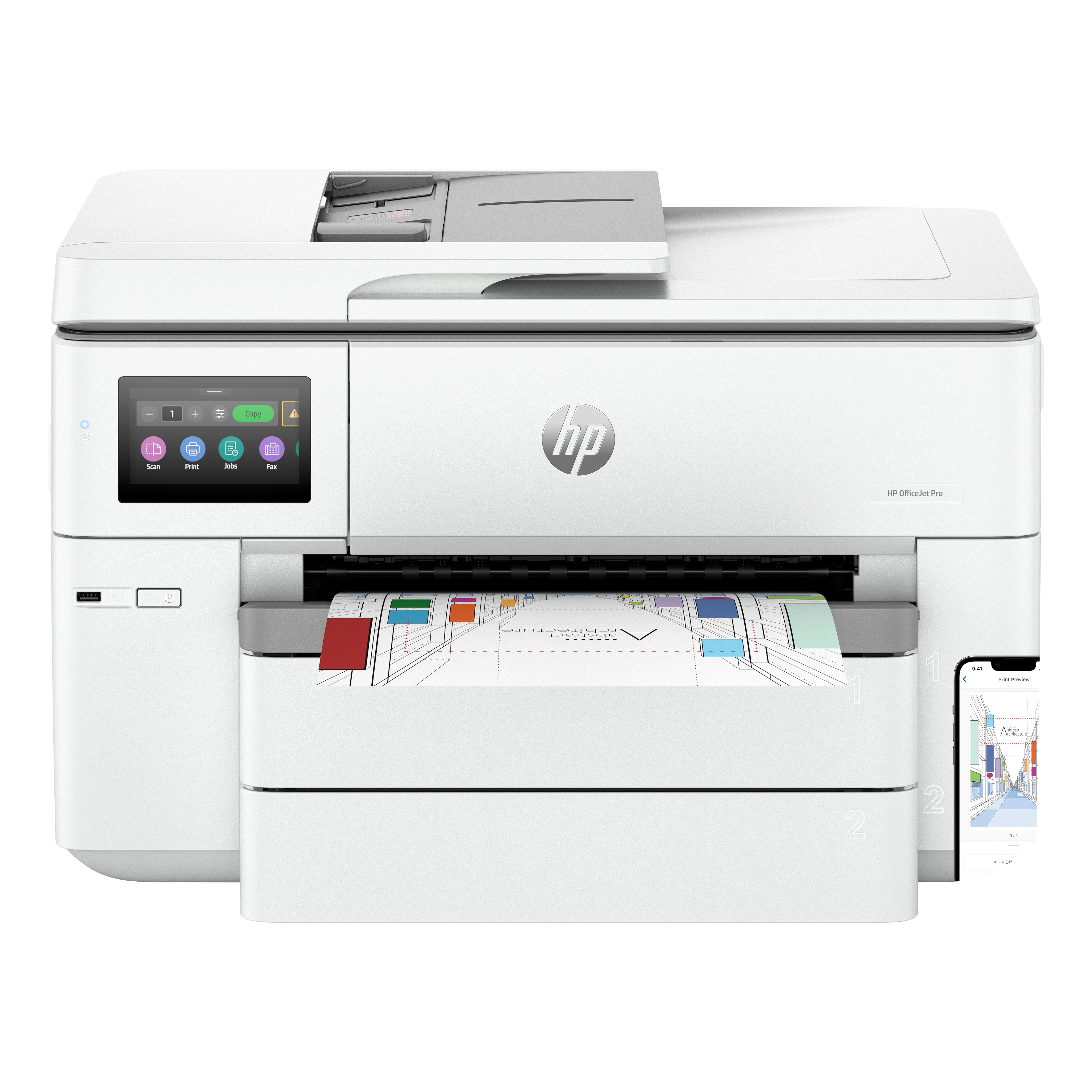 HP OfficeJet Pro 9730e – Grossformat Tintenstrahl-MFP 17" – USB/LAN/WLAN – Duplex, Duplex-ADF, 35 Blatt ADF