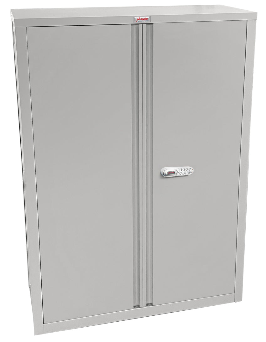 Phoenix Safe Co. SCF1491GGE – Aktenschrank, 3 Tablare, abschliessbar, Stahl, 915 × 370 × 1400 mm, hellgrau