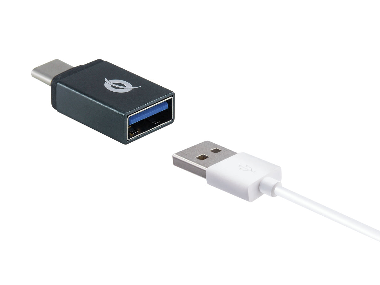 Conceptronic DONN04G OTG-Adapter USB-C zu USB-A/Micro-USB – USB 3.2 Gen 1 / USB 2.0, 2er-Pack, Schwarz