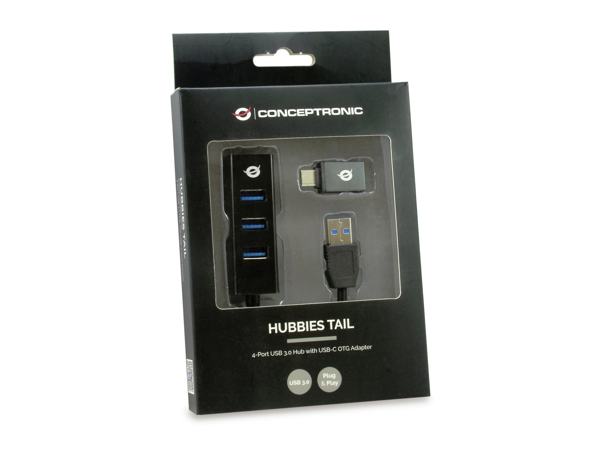 Conceptronic HUBBIES04B USB-Hub – USB-A, 4× USB-A