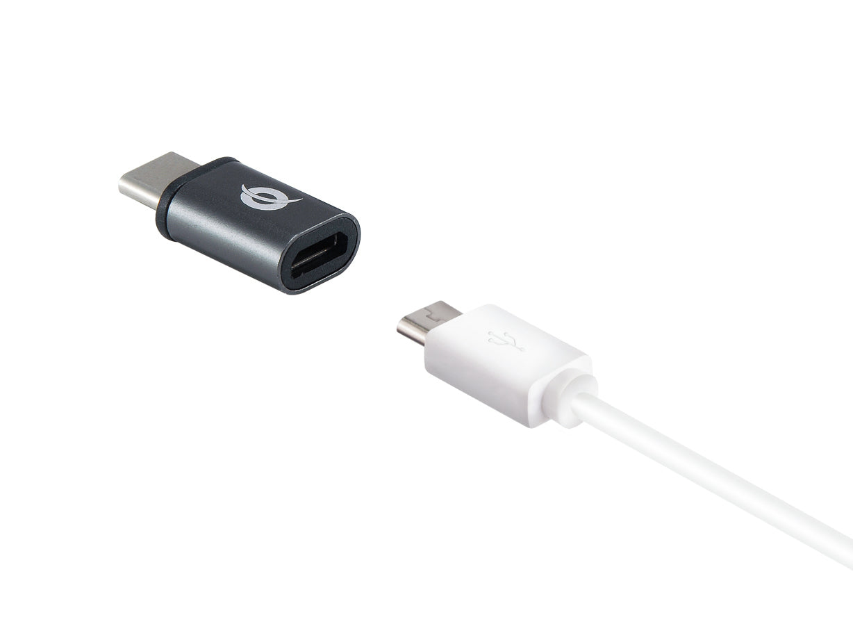 Conceptronic DONN04G OTG-Adapter USB-C zu USB-A/Micro-USB – USB 3.2 Gen 1 / USB 2.0, 2er-Pack, Schwarz