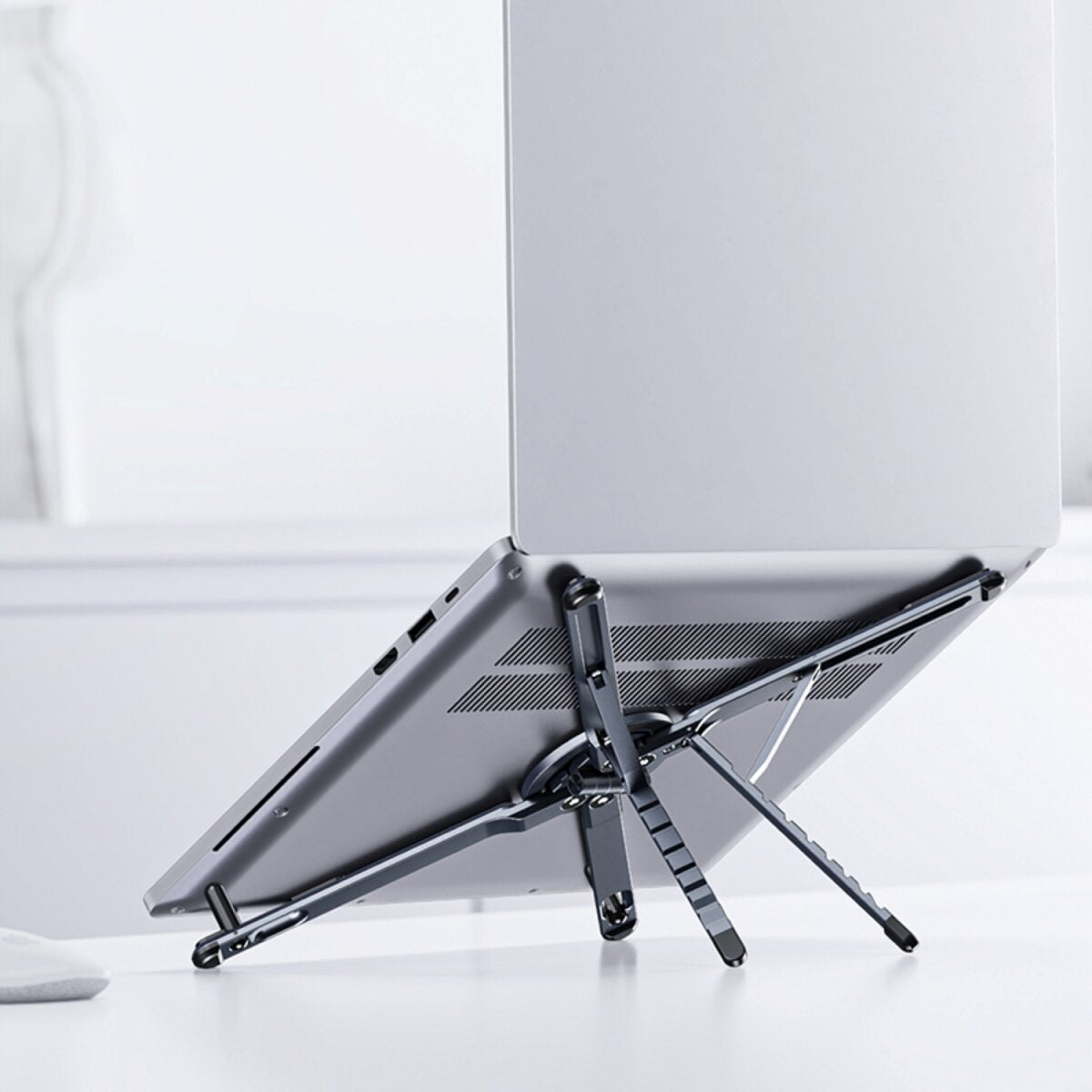 4smarts Laptop-Ständer für Geräte 4,7–17,3" – Magnetische Befestigung, UltiMag-Ring – Grau