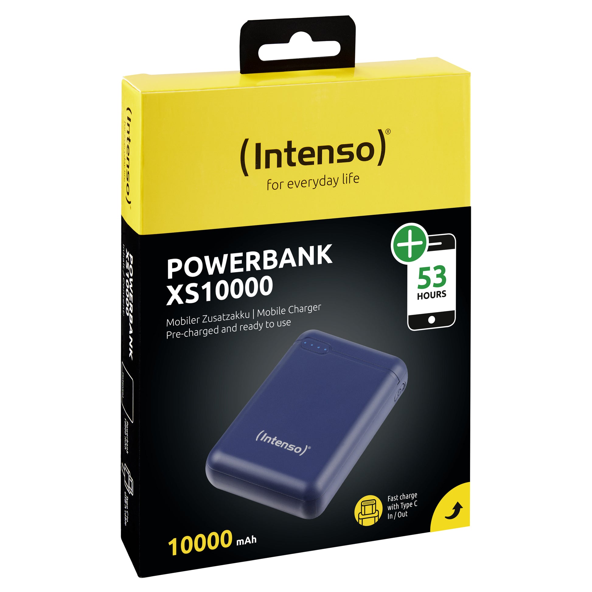 Intenso XS10000 Powerbank 10'000 mAh – 1× USB-C, 1× USB-A, blau