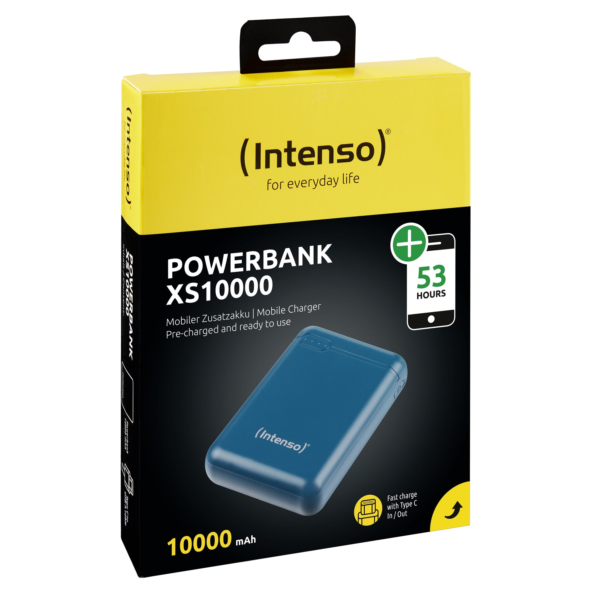 Intenso XS10000 Powerbank 10'000 mAh – 1× USB-C, 1× USB-A, petrol