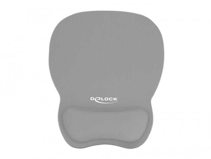 DeLOCK Mauspad mit Handgelenkauflage – Textil – Grau – 206 × 245 mm