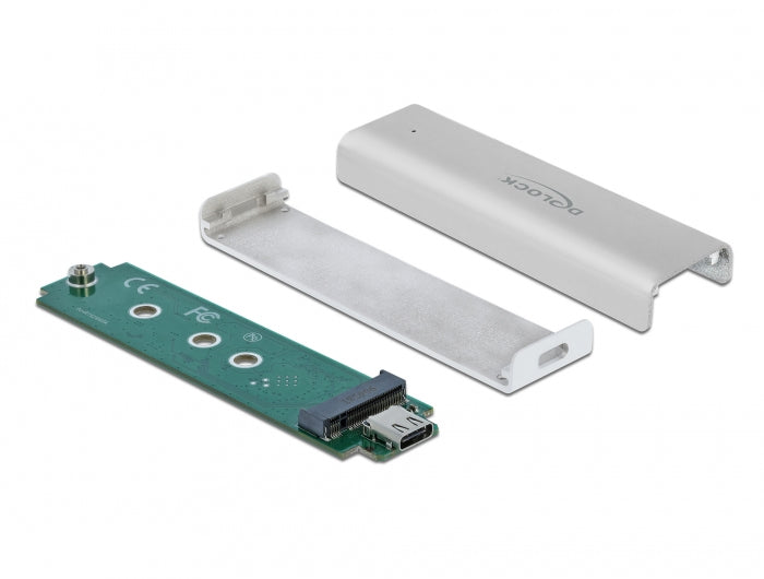 DeLOCK M.2 NVMe zu USB-C 3.2 Gen 2 Gehäuse – 1-Bay Externes SSD-Gehäuse – für M.2 (Key-M, PCIe)
