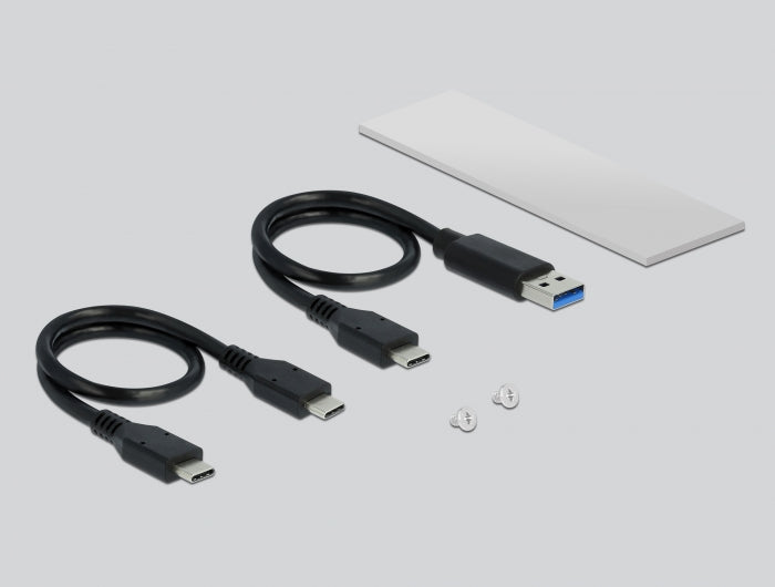 DeLOCK M.2 NVMe zu USB-C 3.2 Gen 2 Gehäuse – 1-Bay Externes SSD-Gehäuse – für M.2 (Key-M, PCIe)