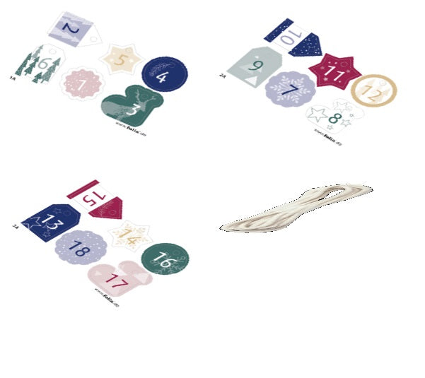 Folia Adventskalender-Set – 24 Beutel – 100 × 130 mm