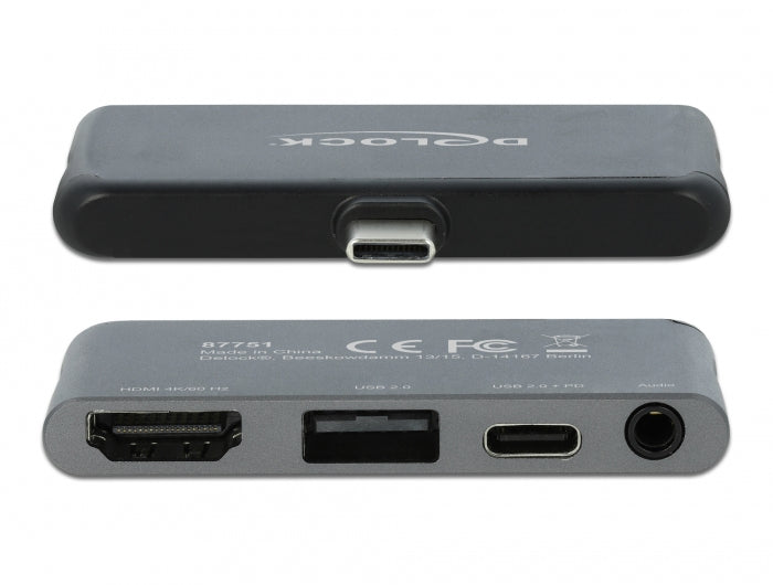 DeLOCK USB-C Dockingstation, HDMI, USB-A, USB-C, 3,5 mm, 4K 60 Hz – für iPad Pro, USB-C Geräte