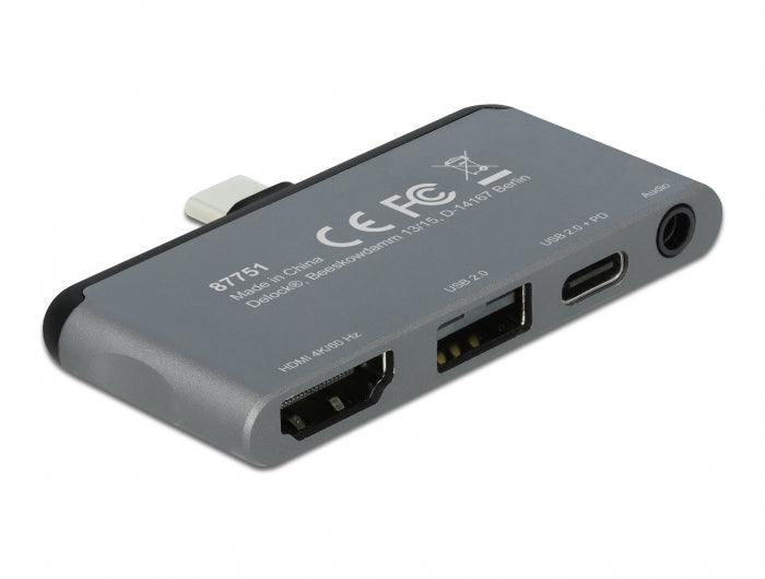 DeLOCK USB-C Dockingstation, HDMI, USB-A, USB-C, 3,5 mm, 4K 60 Hz – für iPad Pro, USB-C Geräte