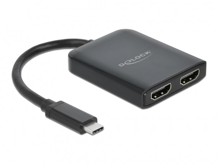 DeLOCK MonitorSplitter – USB-C > 2× HDMI, 4K bis 30 Hz, MST, Schwarz