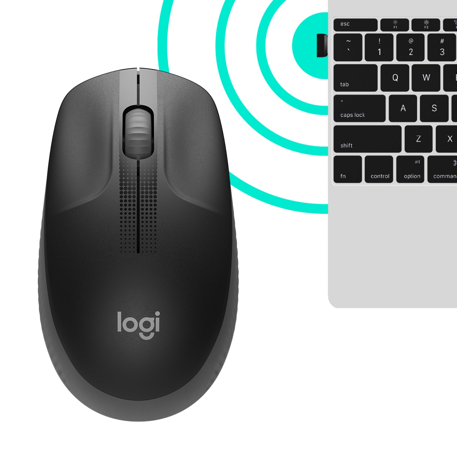 Logitech M190 Full-Size Maus – Kabellos, Anthrazit