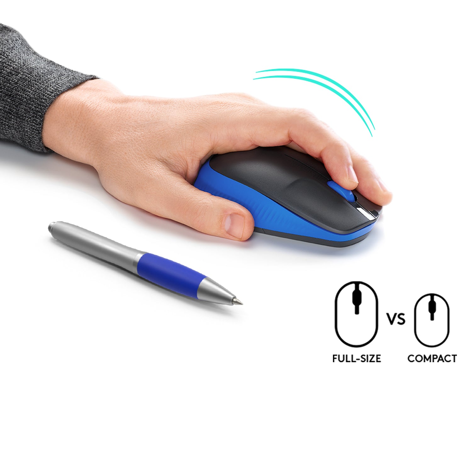 Logitech M190 Full-Size Maus – kabellos, blau