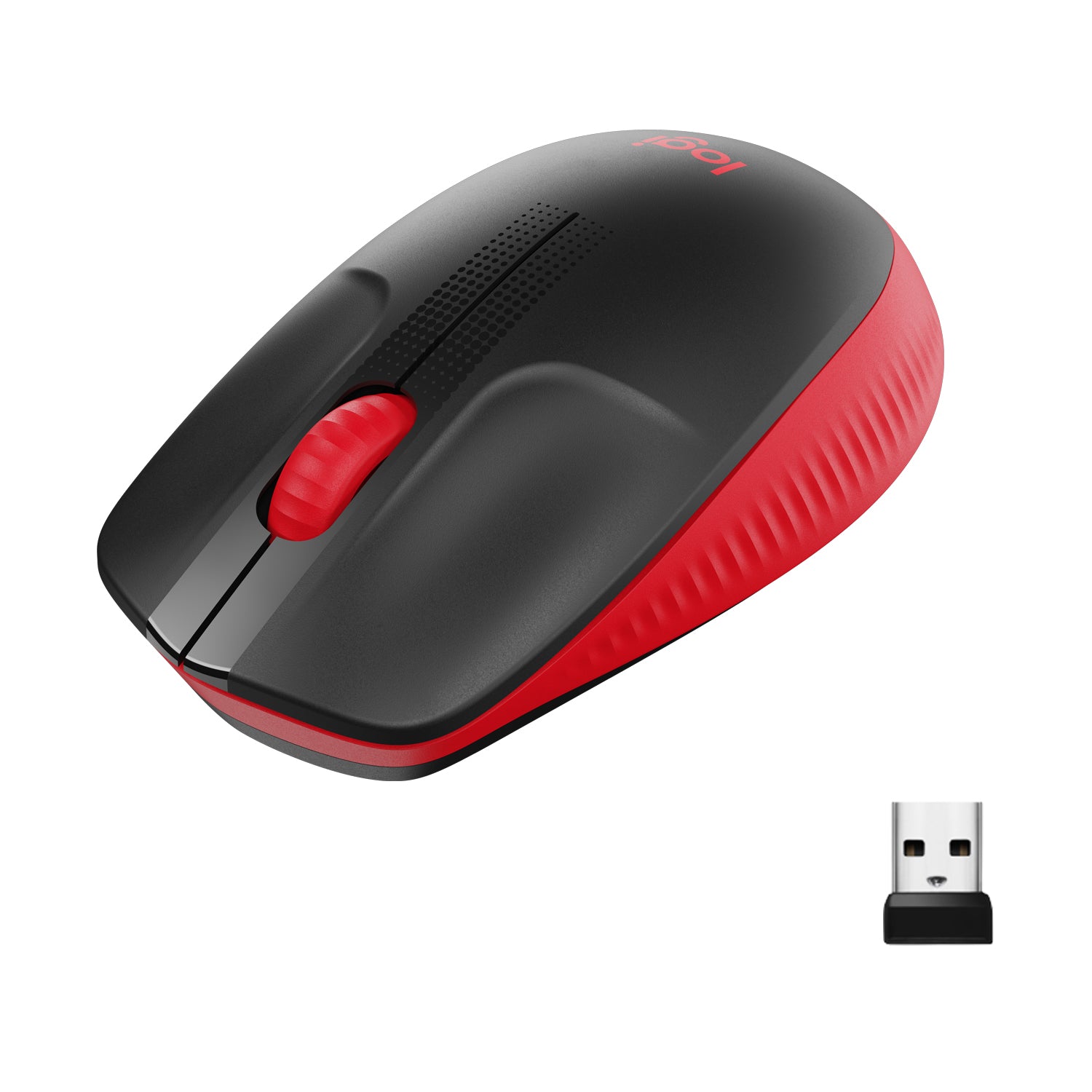 Logitech M190 Full-Size Maus – Kabellos, Rot