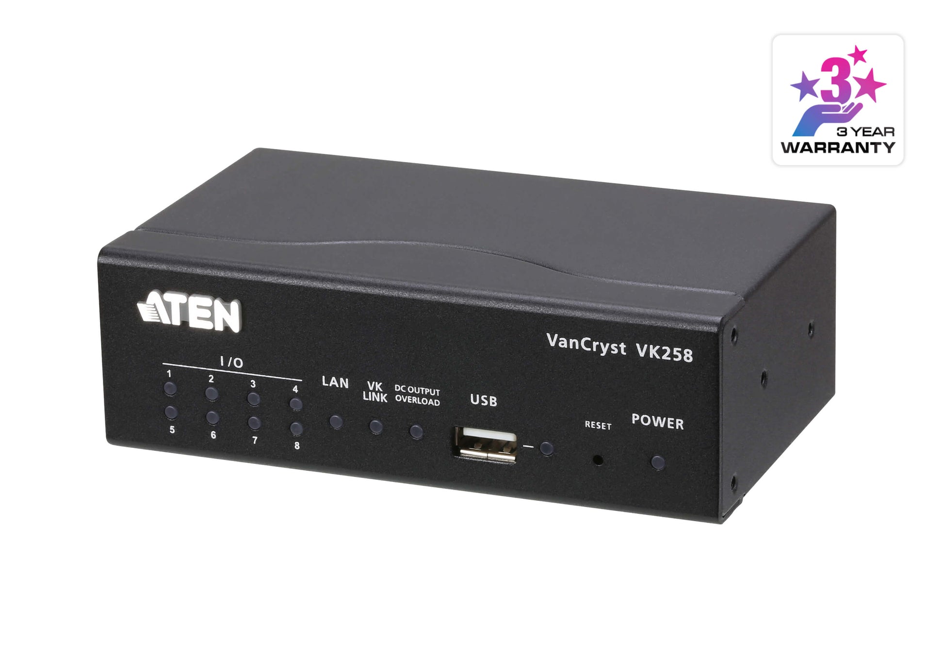 ATEN VK258 – 8-Kanal Digital-I/O-Erweiterungsbox, über LAN (PoE), DC-Ausgang, für ATEN Controller