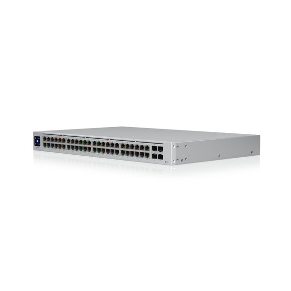 Ubiquiti USW-48-POE – Managed Switch – 48×GbE, 4×SFP, L2, PoE+ 195 W, 19" Rack, 1U