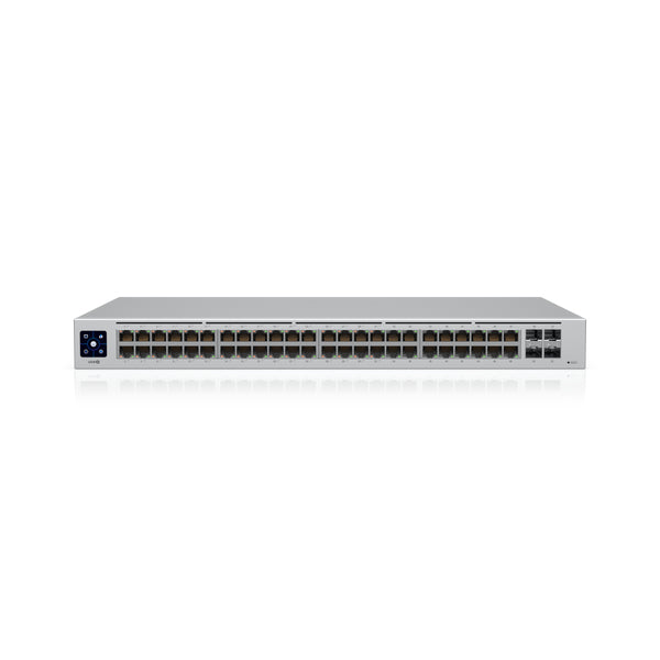 Ubiquiti USW-48-POE – Managed Switch – 48×GbE, 4×SFP, L2, PoE+ 195 W, 19" Rack, 1U
