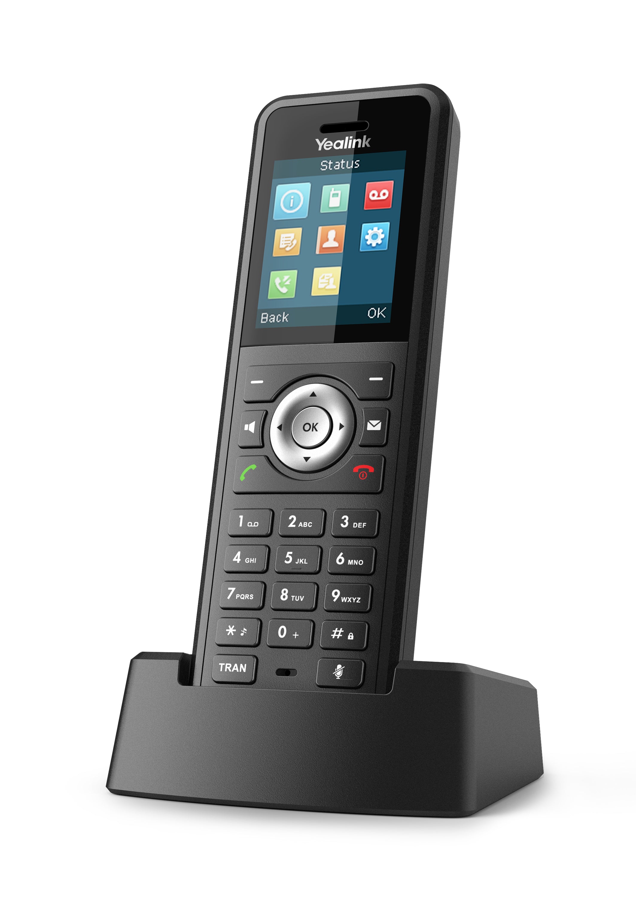 Yealink W59R – WLAN-Telefon (Handgerät), inkl. Ladestation, für Yealink W80 Multi-Cell, Schwarz