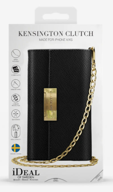 Ideal of Sweden – Booklet-Hülle Saffiano Schwarz – für Apple iPhone X/XS – Kunstleder – mit Kartenfach