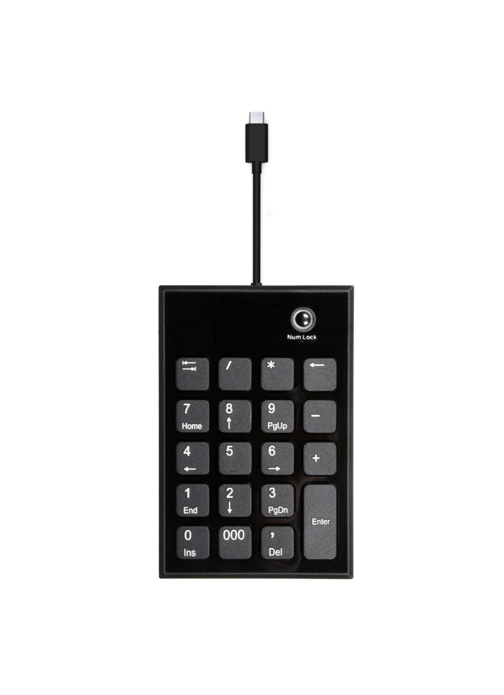 Port Designs 900801 – Keypad-Steuerpult – kabelgebunden, USB-C/USB-A – Schere – Schwarz/Grau