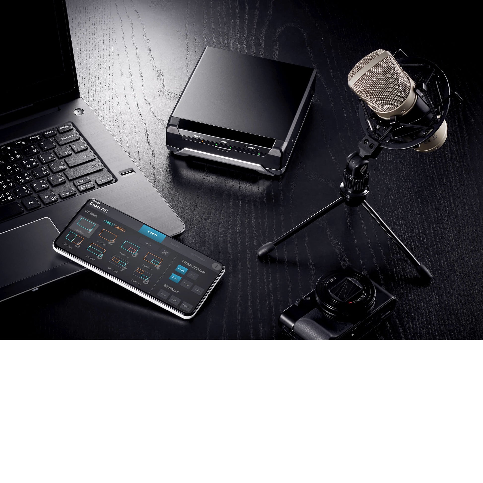 ATEN UC3022 CAMLIVE PRO – Capture-Adapter, 2× HDMI Ein/1× HDMI Aus, 4K@30 Hz, USB-C, für Windows/Mac/mobile