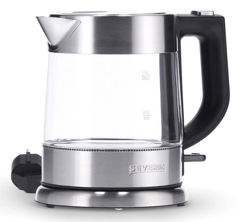 Severin Wasserkocher – 1 l, Glas, Schwarz, WK 3468