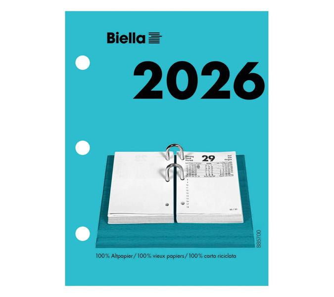 Biella Kalender-Einlage – 1 Tag/Seite, Spezial (70/38 mm), 8 × 10,8 cm, 2026