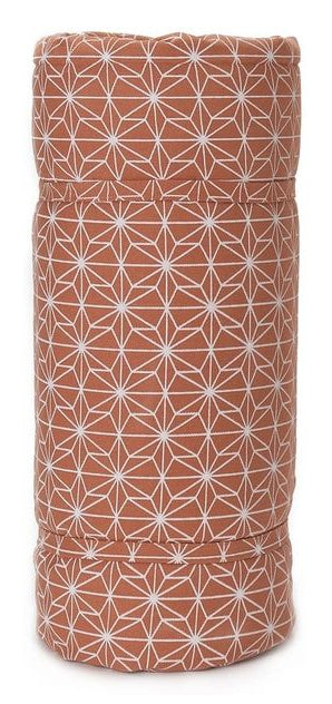 URBANARA Ankisa Wohndecke – Baumwolle, Terrakotta/Weiss/Salbeigrün – 130 × 190 cm