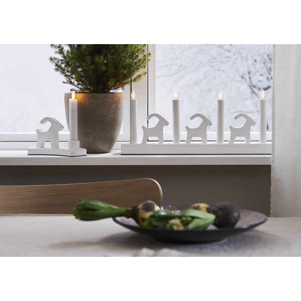 Star Trading Wandleuchte BRUSE – 43 × 7 × 17,5 cm, 0,5 W, Warmweiss, Weiss, Schalter