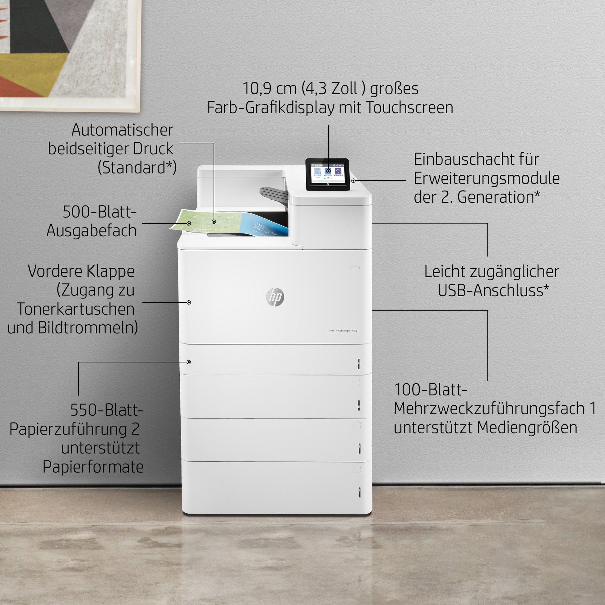 HP LaserJet Enterprise M856dn – Farbe