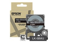 Epson Matte Tape – LK-5BWJ, 18 mm × 8 m, Schwarz/Weiss