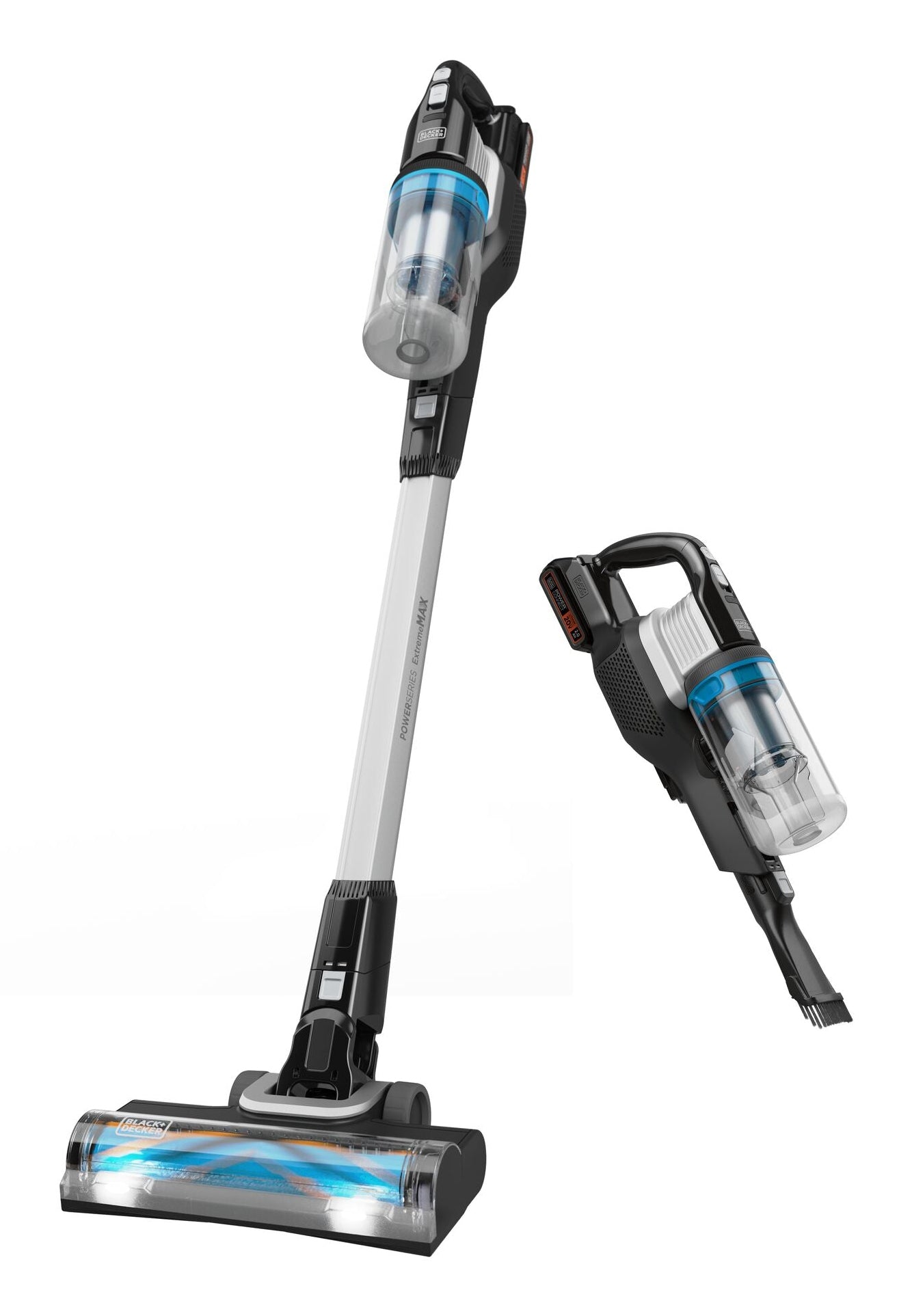 Black & Decker Akku-Stielsauger – BHFEB520D1, Schwarz/Transparent/Weiss, 2-in-1