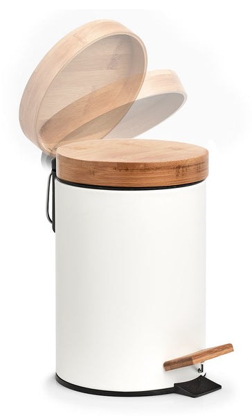 Zeller Present Treteimer Bamboo – 3 l – Kunststoff, rund – braun