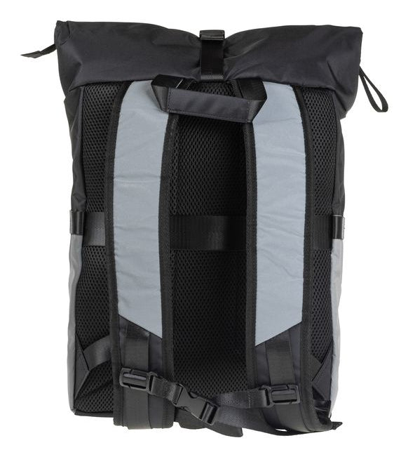 KOOR Notebook-Rucksack Veedi Rolltop Reflective – 22 l, reflektierend, wasserabweisend – Schwarz