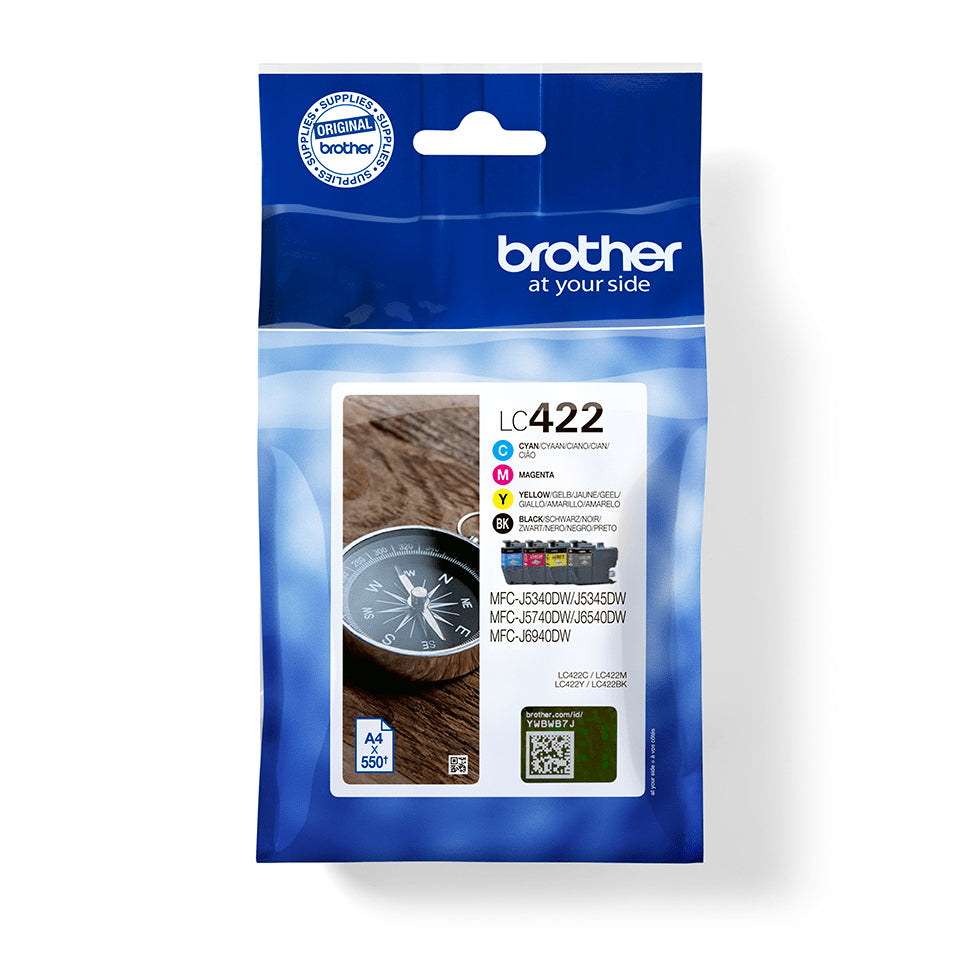 Brother Tintenpatronen-Multipack LC-422VAL, CMYK, Original – für LC-422VAL