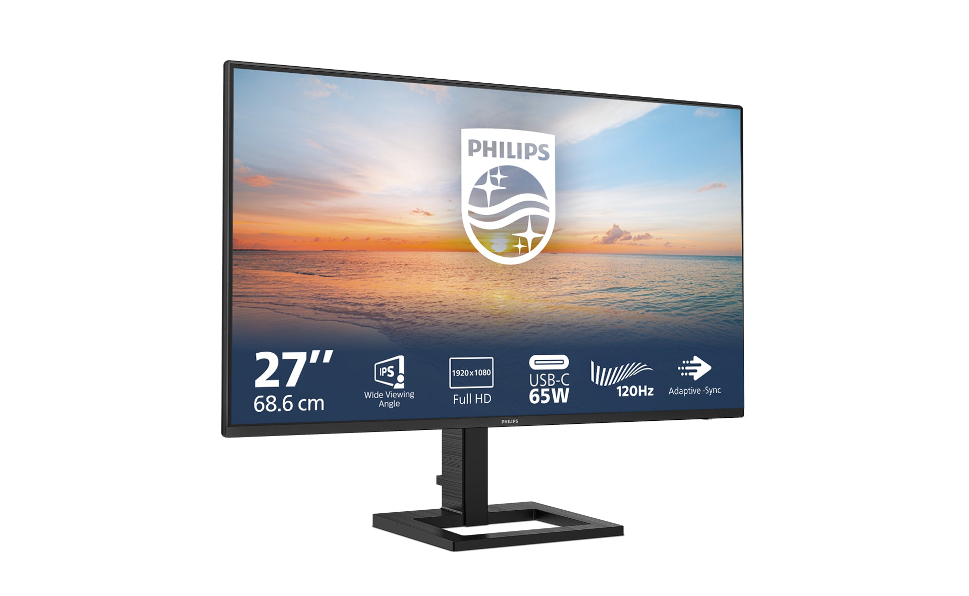 Philips 27E1N1300AE/00 – Monitor, 27", IPS, 100 Hz, 250 cd/m², USB-C, VESA 100 × 100, Schwarz