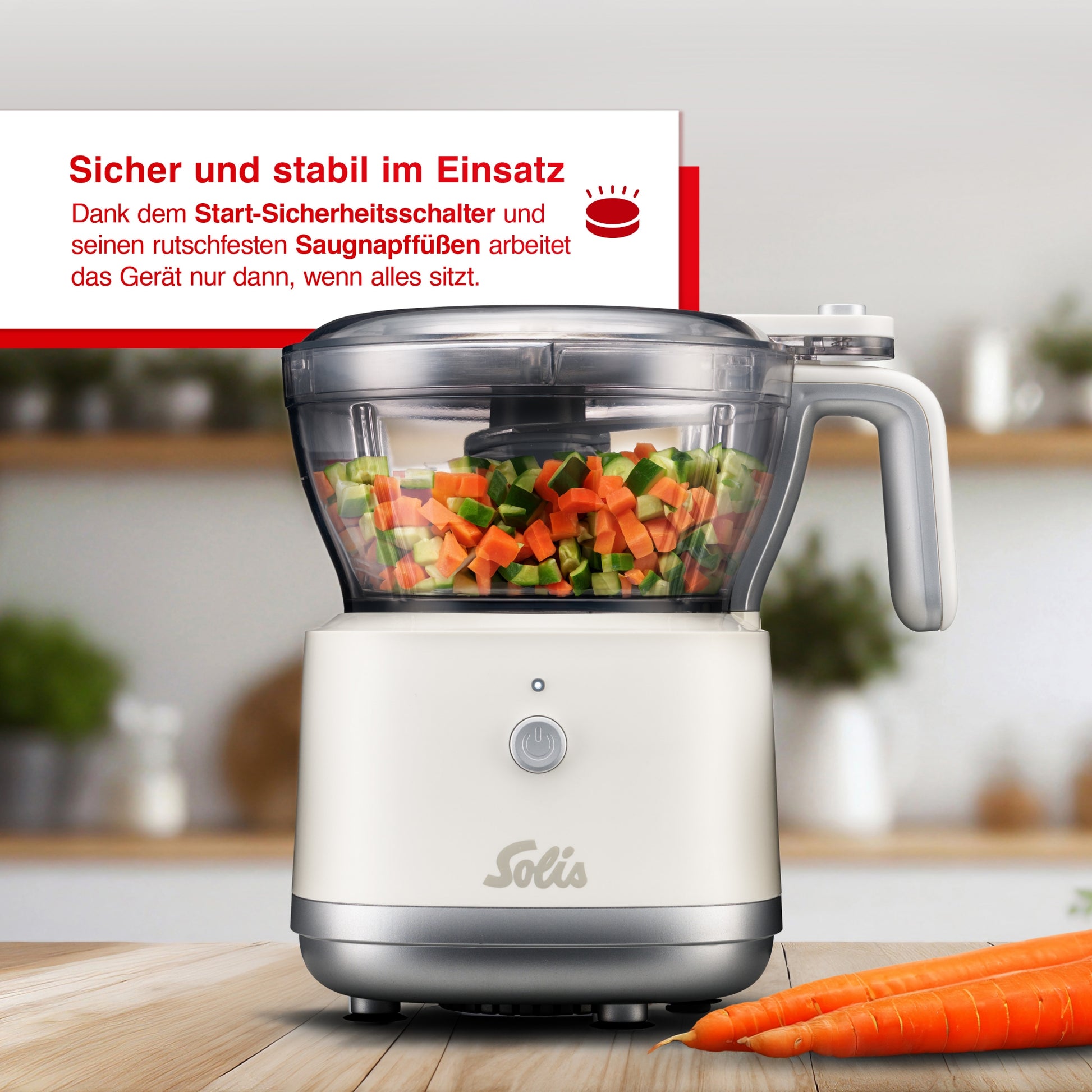 Solis Multi Chopper Typ 8330 – 1 l, 200 W, 5 Klingen, spülmaschinenfest – weiss