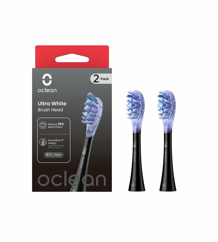 Oclean Zahnbürstenkopf Ultra White – extraweich – 2 Stk – schwarz