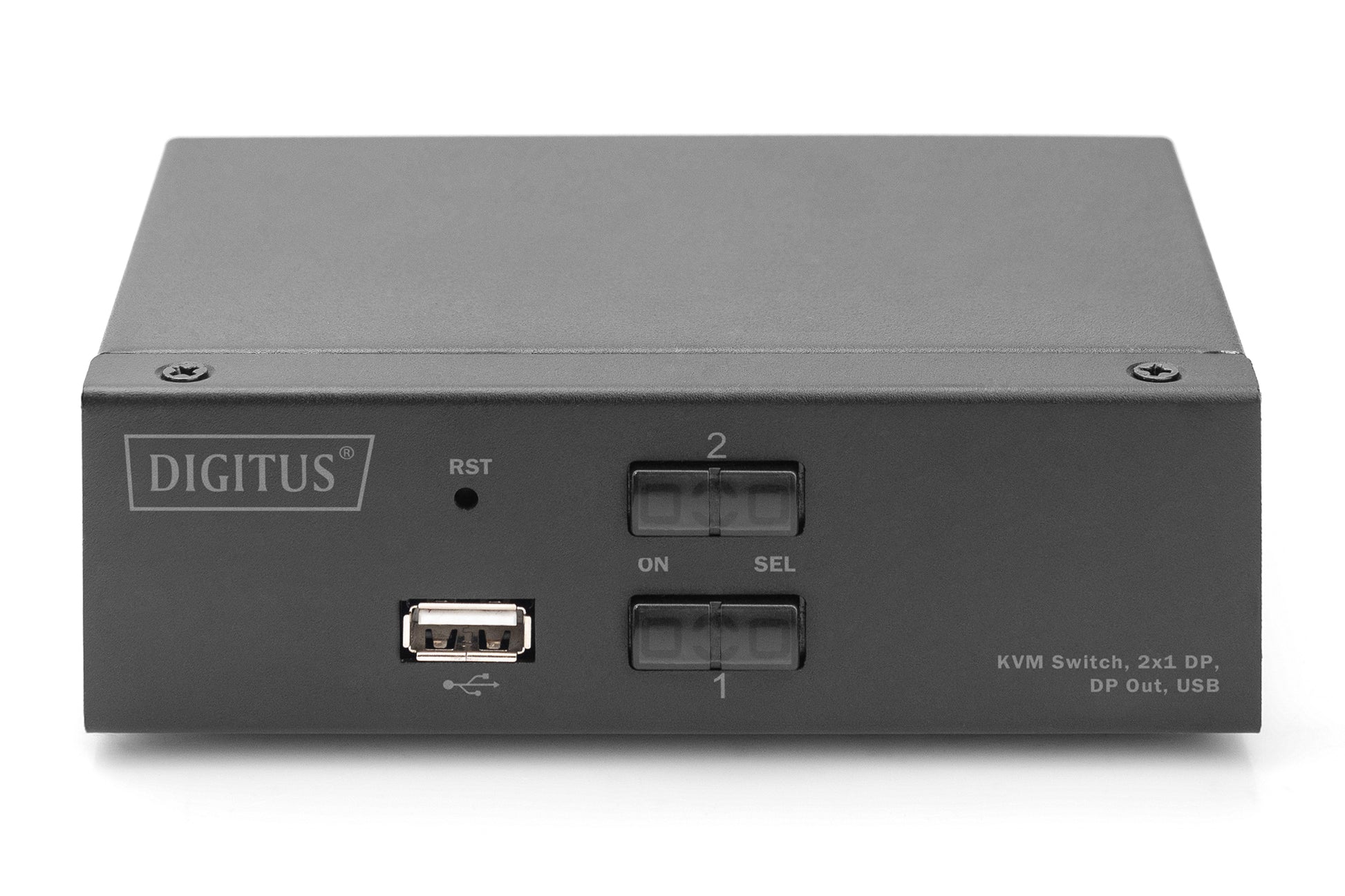 Digitus KVM Switch 2x1 DisplayPort – 4K Ultra HD, Schwarz
