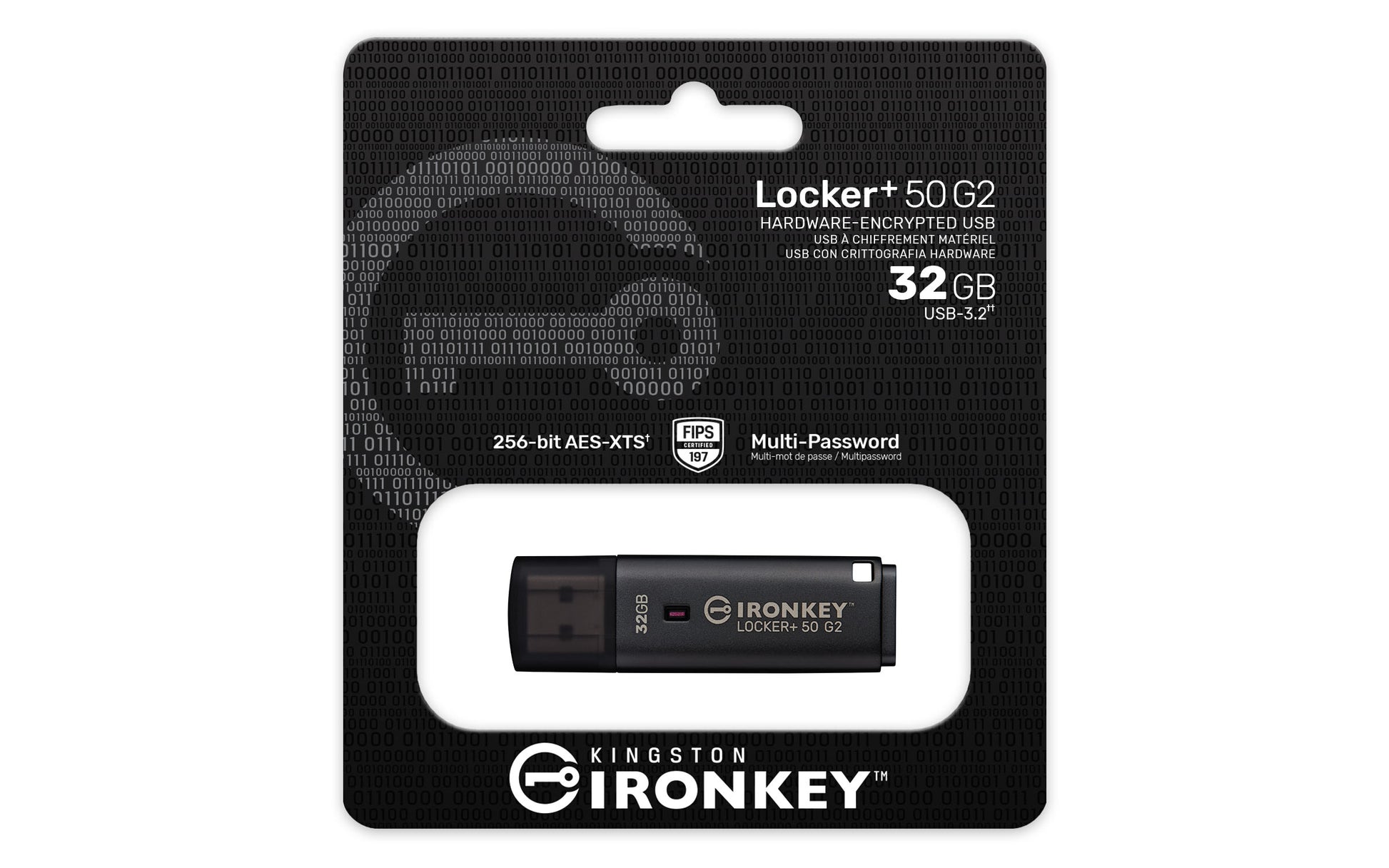 Kingston Technology Kingston IronKey Locker Plus 50 G2 – 32 GB, USB-A 3.2 Gen 1, FIPS 197 AES-256