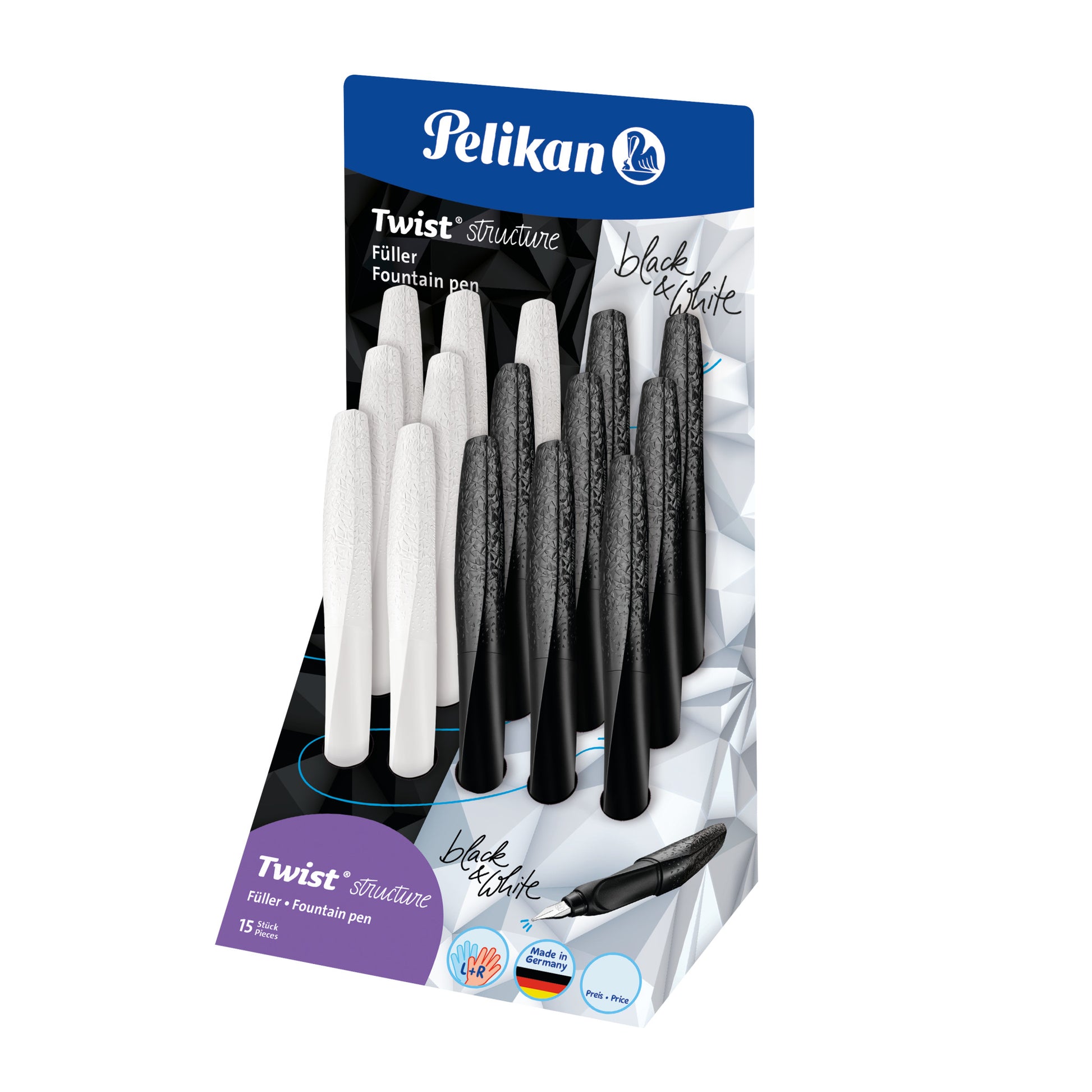 Pelikan Twist Structure – Federspitze M – für Rechts- & Linkshänder – Patronen – 12er Pack