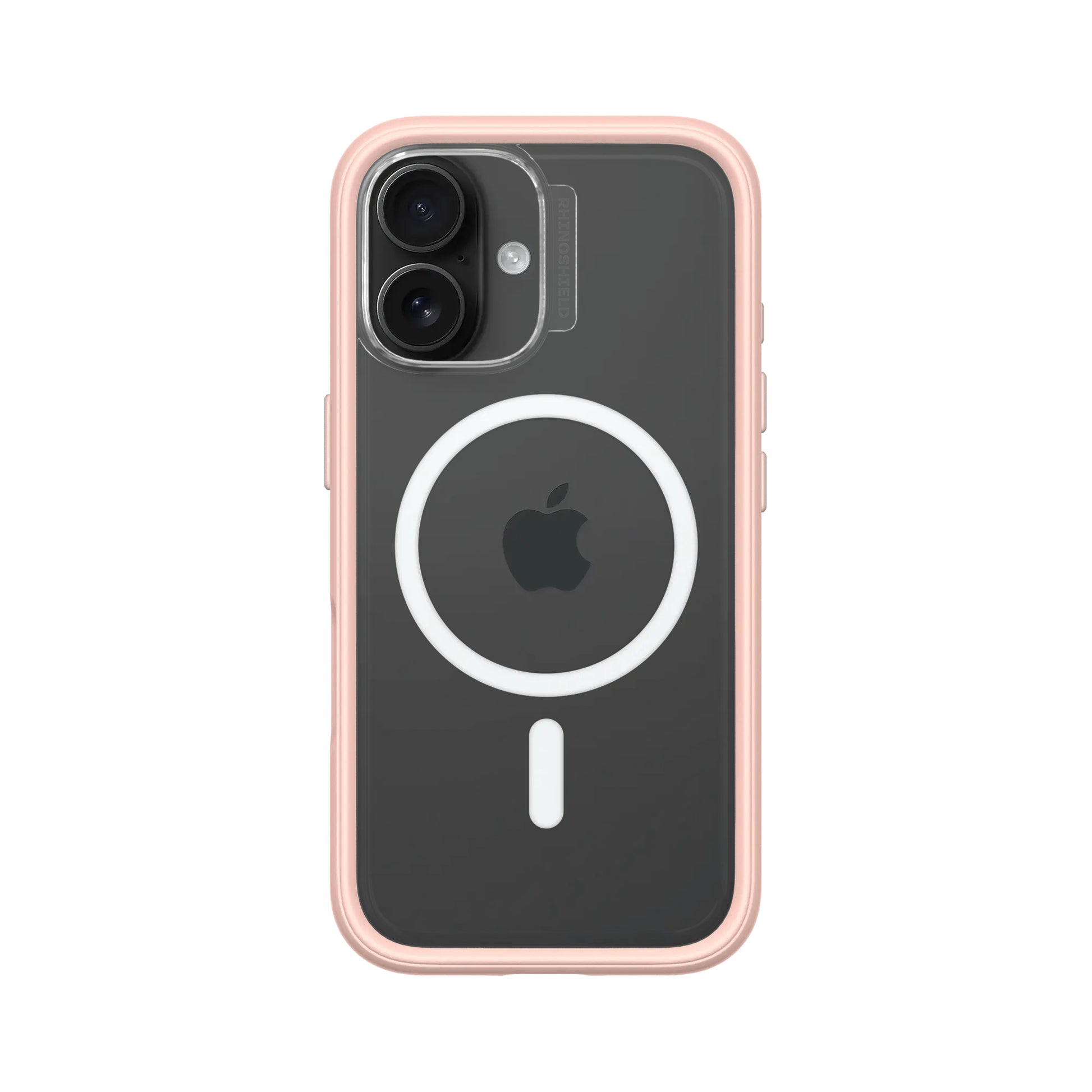RhinoShield Backcover – für Apple iPhone 16 – rosa/transparent – Acryl/TPE – MagSafe-kompatibel