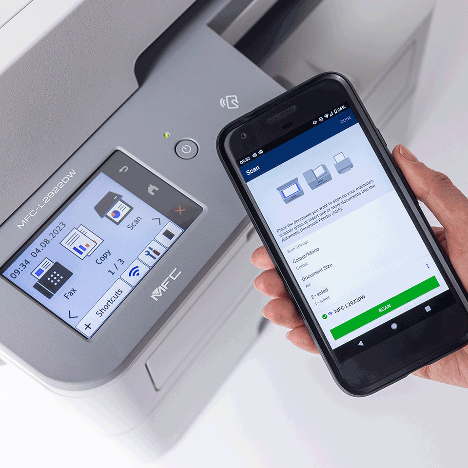 Brother MFC-L2922DWYJ1 – SW Laser-Multifunktionsdrucker, A4, 4-in-1, Duplex, ADF, WLAN/LAN, AirPrint, Mopria