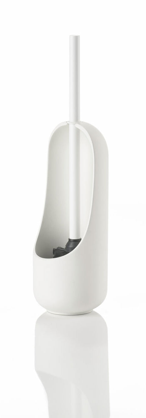 Zone Denmark Sensu – WC-Bürstenset – Keramik, weiss, leicht zu reinigen, H 41 cm, Ø 11,8 cm