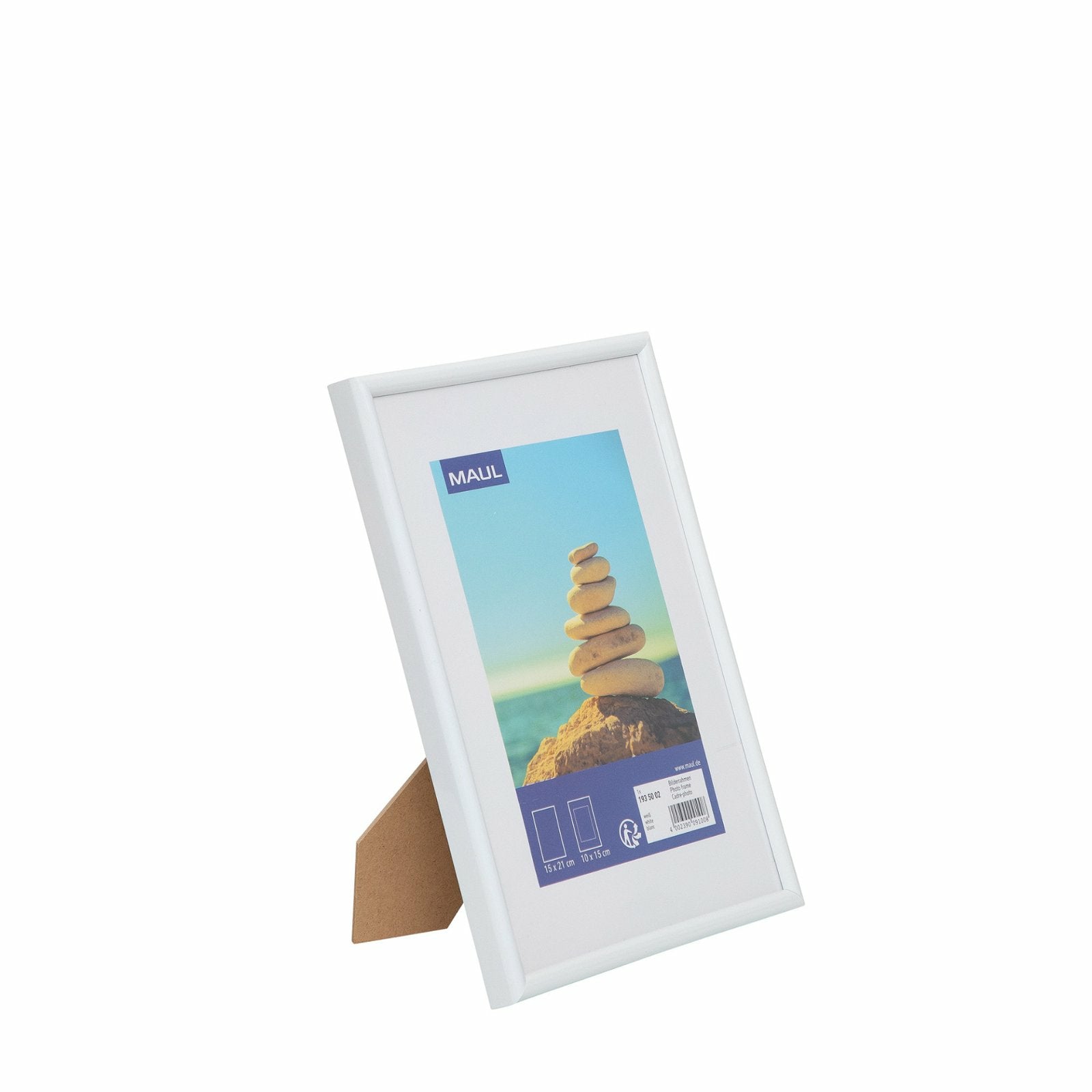 MAUL Bilderrahmen – für 15 × 21 cm – MDF & Kunststoff, Weiss