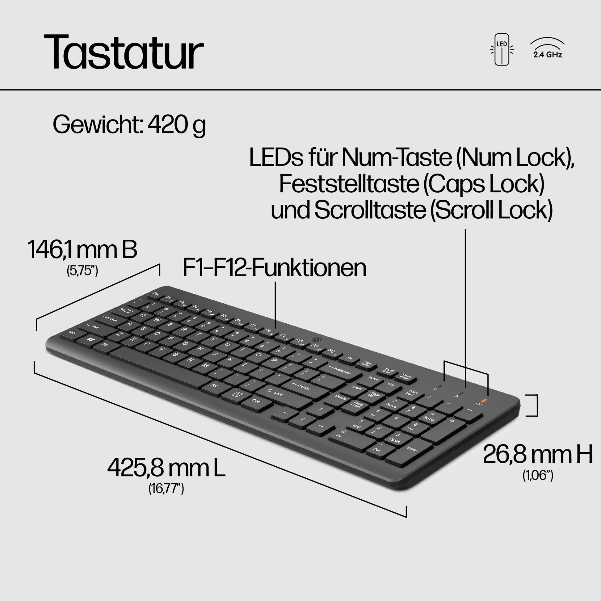 HP 330 – Tastatur, kabellos