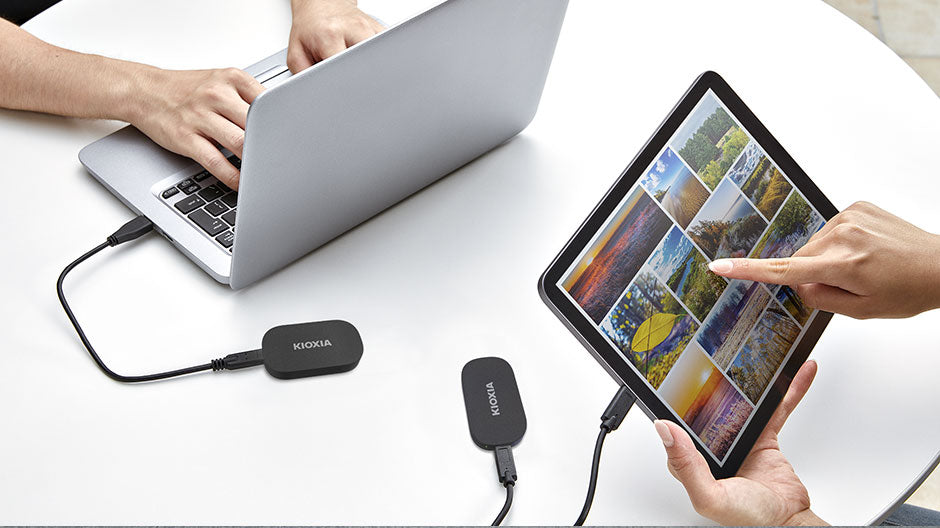 Kioxia Exceria Plus G2 – 1 TB Tragbare SSD, USB-C 3.2 Gen 2, 1050 MB/s lesen, 1000 MB/s schreiben