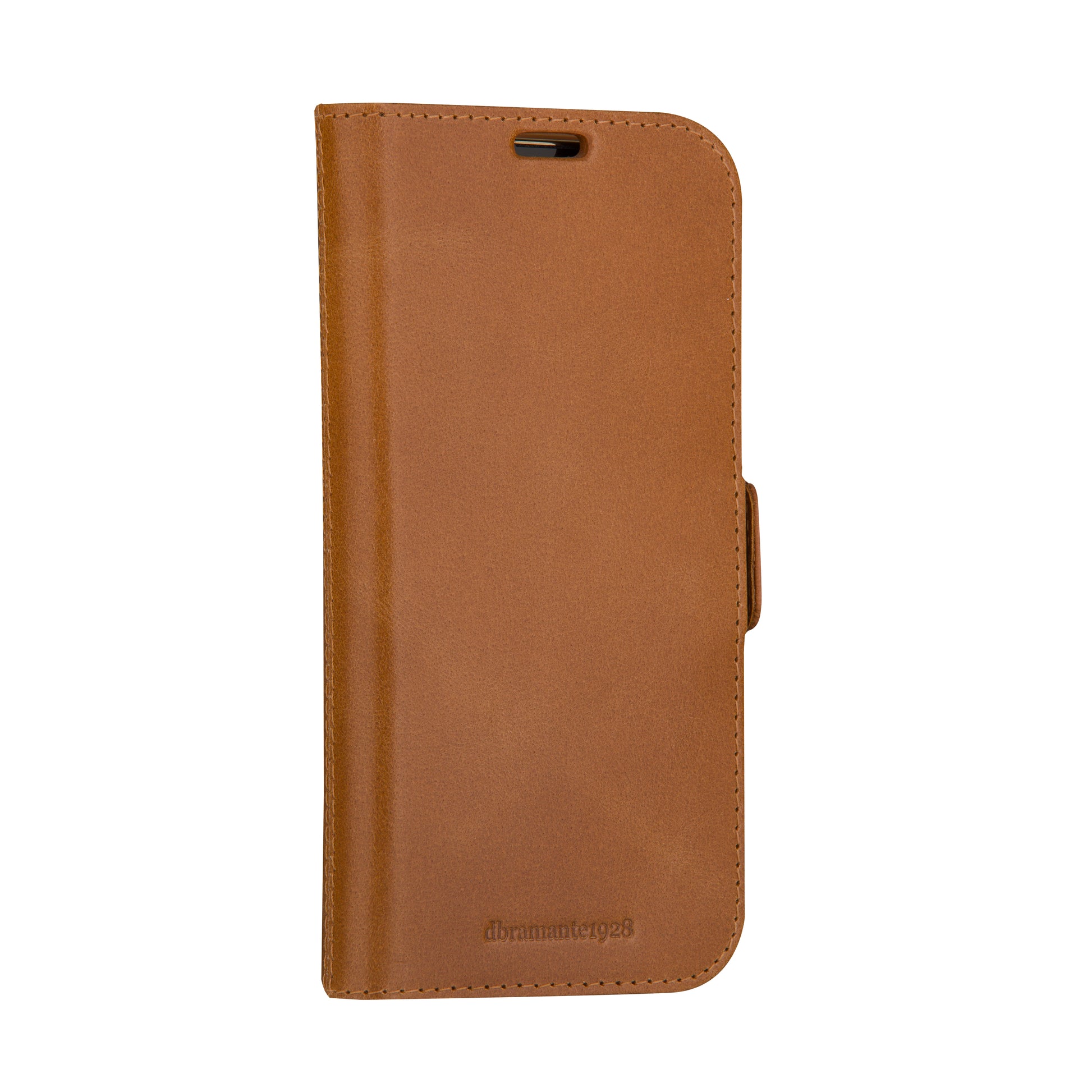 dbramante1928 Copenhagen Wallethülle – für Apple iPhone 15 Plus, mit Ständer, 3 Kartenfächer, Leder, Braun