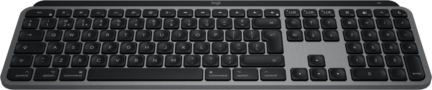 Logitech MX Keys S für Mac – Tastatur, kabellos (Bluetooth), UK-Layout (EN), Schwarz – für macOS